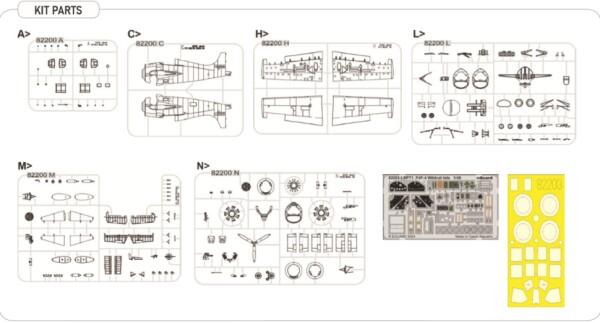 Scale model 1/48 Airplane F4F-4 Wildcat late Eduard 82203 детальное изображение Самолеты 1/48 Самолеты