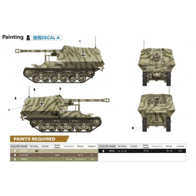 Збірна модель 1/35 Німецький танк Marder I 7.5cm Pak.40/1 auf Gw.Lr.s.(f) Sd.kfz.135 з німецькою 50-тонною залізничною платформою SSy45 Schwerer Platformwagen [2 в 1] Zimi ZM35075 детальное изображение Бронетехника 1/35 Бронетехника
