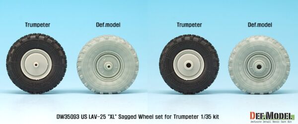 US LAV-25 &quot;XL&quot; Sagged wheel set (for Trumpeter 1/35) детальное изображение Смоляные колёса Афтермаркет
