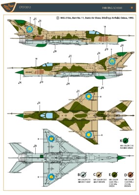 Декаль 1/72 МіГ-21 Повітряні сили України Clear Prop CPD72012 детальное изображение Декали Афтермаркет