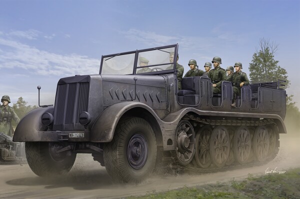 Збірна модель 1/35 Sd.Kfz.9 18-тонний напівгусеничний артилерійський транспорт Trumpeter 09575 детальное изображение Автомобили 1/35 Автомобили