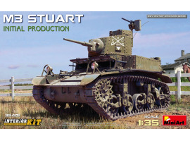 обзорное фото Збірна модель 1/35 Танк M3 Stuart, початковий випуск з інтер'єром MiniArt 35401 Бронетехніка 1/35