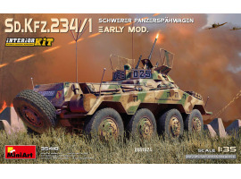 обзорное фото Сборная модель 1/35 Немецкий бронеавтомобиль Sd. Kfz. 234/1 с интерьером МиниАрт 35410 Автомобили 1/35