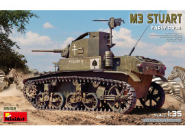 обзорное фото Збірна модель 1/35 Танк М3 Stuart ранньої версії MiniArt 35412 Бронетехніка 1/35