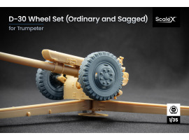 Set of wheels for D-30 (normal and deformed) from Trumpeter ScaleX WM 35014C