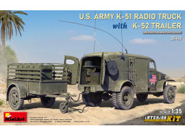 обзорное фото Збірна модель 1/35 Радіовантажівка K51 армії США з причепом K52 (з інтер'єр) MiniArt 35418 Автомобілі 1/35