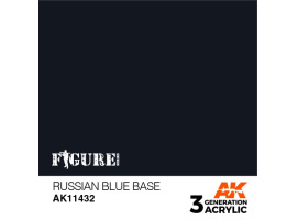 обзорное фото Acrylic paint RUSSIAN BLUE BASE – FIGURE AK-interactive AK11432 Figure Series
