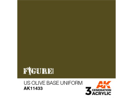 обзорное фото Acrylic paint US OLIVE BASE UNIFORM FIGURE AK-interactive AK11433 Figure Series