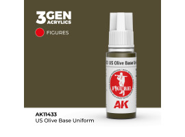обзорное фото Акрилова фарба US OLIVE BASE UNIFORM – ОЛІВНА УНІФОРМА США FIGURE АК-interactive AK11433 Figure Series