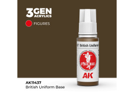 Акриловая краска BRITISH UNIFORM BASE – БРИТАНСКАЯ УНИФОРМА БАЗОВАЯ FIGURES АК-интерактив AK11437