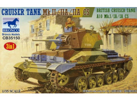 обзорное фото Збірна модель 1/35 Cruiser Tank A10 Mk I/IA/IA CS Cruiser Tank Mk. II, IIA IIA CS Bronco 35150 Бронетехніка 1/35