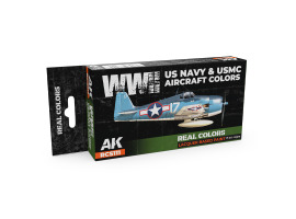 A set of Real Colors lacquer based paints WWII US Navy & USMC Aircraft Colors AK-Interactive RCS 111