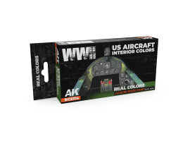 A set of Real Colors lacquer based paints WWII US Aircraft Interior Colors AK-Interactive RCS 114