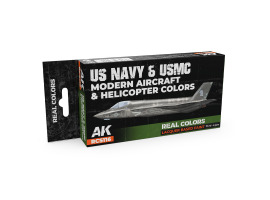 обзорное фото A set of Real Colors lacquer based paints US Navy & USMC Modern Aircraft & Helicopter Colors AK-Interactive RCS 116 Paint sets