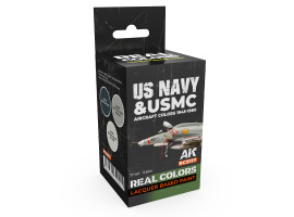 обзорное фото A set of Real Colors lacquer based paints US Navy & USMC Aircraft Colors 1945-1980 AK-Interactive RCS 117 Paint sets