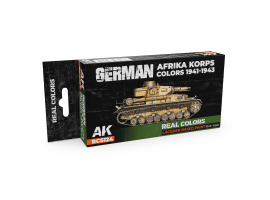 A set of Real Colors lacquer based paints German Afrika Korps Colors 1941-1943 AK-Interactive RCS 124