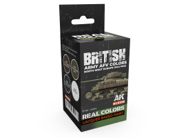 A set of Real Colors lacquer based paints British Army AFV Colors. North-West Europe 1944-1945 AK-Interactive RCS 128