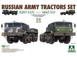 обзорное фото Scale model 1/72 Set of two tractors KZKT-537L and MAZ-537 Takom 5003 Cars 1/72