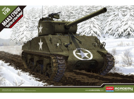 обзорное фото Сборная модель 1/35 Танк Шерман M4A3(76)W Battle of the Bulge Академия 13500 Бронетехніка 1/35