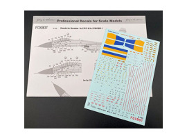 Foxbot 1:72 Декаль технічні написи на Су-27, Су-27УБ ВПС України FB 72-075