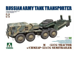 Scale model 1/72 Tractor MAZ-537G with semitrailer ChMZAP-5247G Takom 5004