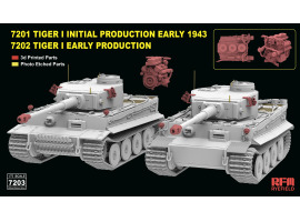 обзорное фото Збірна модель 1/72 Танк Тигр I початковий та ранній серійний варіант 2 в 1 (2 моделі) Rye Field Model RM-7203 Бронетехніка 1/72