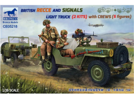 обзорное фото Сборная модель британского легкого грузовика разведки и сигналов (2 комплекта) с экипажем Автомобили 1/35