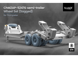 Набор колес (с деформацией) для полуприцепа ChMZAP-5247G от Trumpeter ScaleX WM 35029S