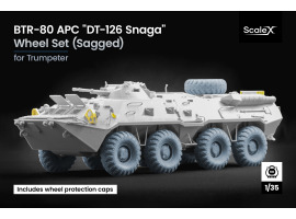 обзорное фото Набор колес DT-126 Snaga (с деформацией) для БТР-80 от Trumpeter ScaleX WM 35039S Смоляные колёса