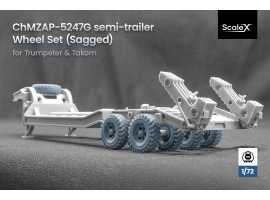 Set of wheels (with deformation) for the ChMZAP-5247G semi-trailer from Trumpeter ScaleX WM 72007S