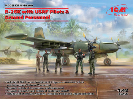 Scale model 1/48 Airplane B-26K with American pilots and technicians ICM 48280