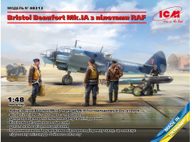 Scale model 1/48 British aircraft Bristol Beaufort Mk.IA with pilots RAF ICM 48313