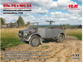 Scale model 1/35 German military vehicle Kfz.70 with MG 34 ICM 35502