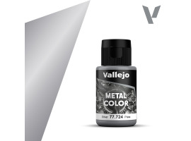 обзорное фото Акрилова фарба Срібло (Silver) Vallejo Metal Color VAL 77724 Металіки та металайзери