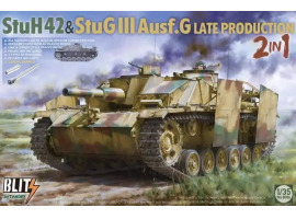 Scale model 1/35 German SPG StuH 42/StuG III Ausf.G late (2 to 1) Takom 8006