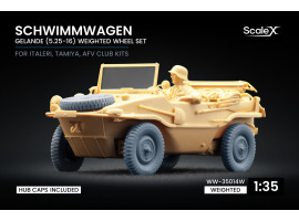 Набор колес (с деформацией) для Schwimmwagen Gelände v1 (5.25-16) для Italeri, Tamiya, AFV club