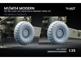 обзорное фото Набір коліс для гаубиці M1/M114 сучасний варіант (звичайні та деформовані) від Bronco, Italeri ScaleX WW-35020C Колеса