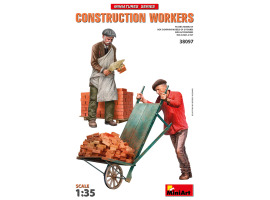 обзорное фото Scale model 1/35 Figures Builders with accessories MiniArt 38097 Figures 1/35