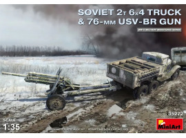 обзорное фото Сборная модель 1/35 Советский грузовик 2Т 6х4 и 76-мм пушка УСВ-БР МиниАрт 35272 Автомобили 1/35
