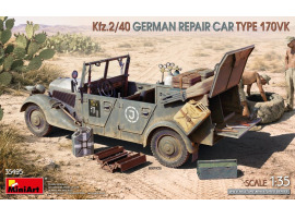 Збірна модель 1/35 Німецький автомобіль технічного обслуговування часів Другої світової війни (на шасі Type 170VK) Kfz.2/40 MiniArt 35495