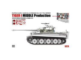 обзорное фото Збірна модель 1/35 Танк Тигр I Mid-Production з інтер'єром (прозорі деталі) 2-в-1 РФМ RM-5152 Бронетехніка 1/35