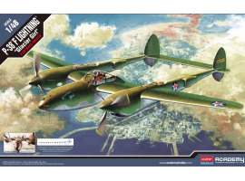 Scale model 1/48 Airplane P-38F Lightning "Glacier Girl" Academy 12208