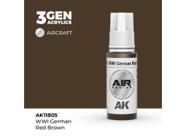 обзорное фото Акрилова фарба WWI German Red Brown / Німецький червоно-коричневий WWI AIR АК-interactive AK11805 AIR Series