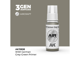 обзорное фото Акрилова фарба WWI German Grey-Green Primer / Німецька сіро-зелена база WWI АК-interactive AK11808 AIR Series