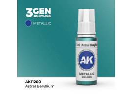 Акриловая краска ASTRAL BERYLLIUM METALLIC - ЗВЕЗДНЫЙ БЕРИЛЛИЙ МЕТАЛЛИК / INK АК-интерактив AK11200