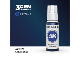 Акрилова фарба COBALT BLUE METALLIC - КОБАЛЬТОВИЙ СИНІЙ МЕТАЛІК / INK АК-Interactive AK11201