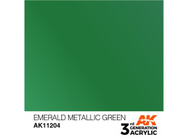 обзорное фото Акрилова фарба EMERALD METALLIC GREEN METALLIC - СМАРАГДОВИЙ ЗЕЛЕНИЙ МЕТАЛІК / INK АК-Interactive AK11204 Металіки та металайзери