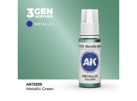 Акриловая краска METALLIC GREEN METALLIC - ЗЕЛЕНЫЙ МЕТАЛЛИК / INK АК-интерактив AK11205