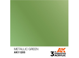 Акрилова фарба METALLIC GREEN METALLIC - ЗЕЛЕНИЙ МЕТАЛІК / INK АК-Interactive AK11205