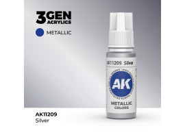 Акрилова фарба SILVER METALLIC - СРІБНИЙ МЕТАЛІК / INK АК-Interactive AK11209